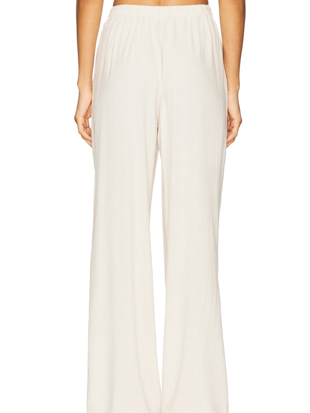 REVOLVE Cream Wide-Leg Elastic Waist Pants